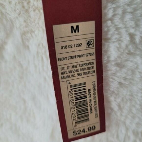 NWT Merona Blouse Black and Blue Peasant Top Women's Size Medium - Picture 6 of 6